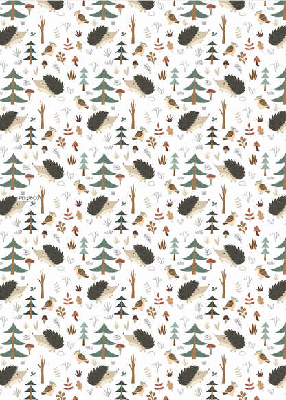 Couverture minky - Hérissons verts