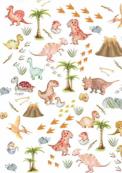 Couverture minky - Dinos et oeufs roses