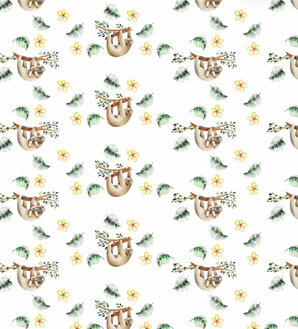 Couverture minky - Paresseux verts