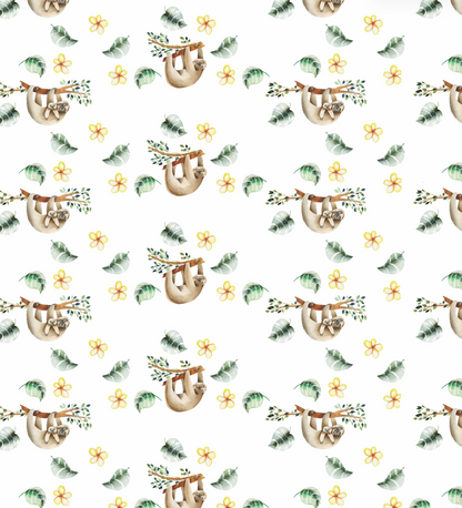 Couverture minky - Paresseux verts