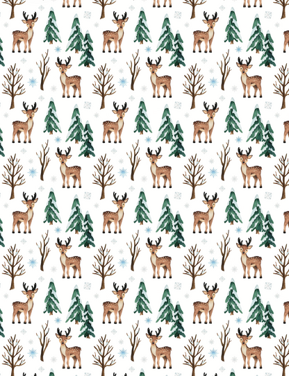 Couverture minky - Bambis et sapins
