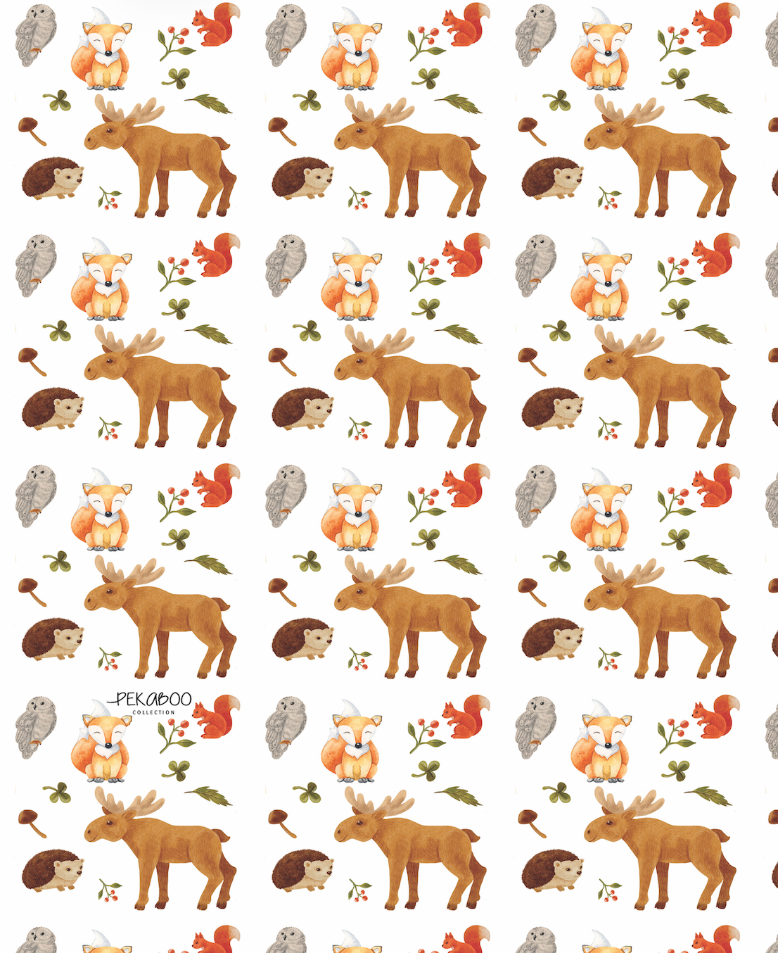 Couverture minky - Animaux d'automne