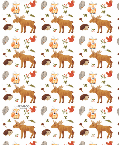 Couverture minky - Animaux d'automne