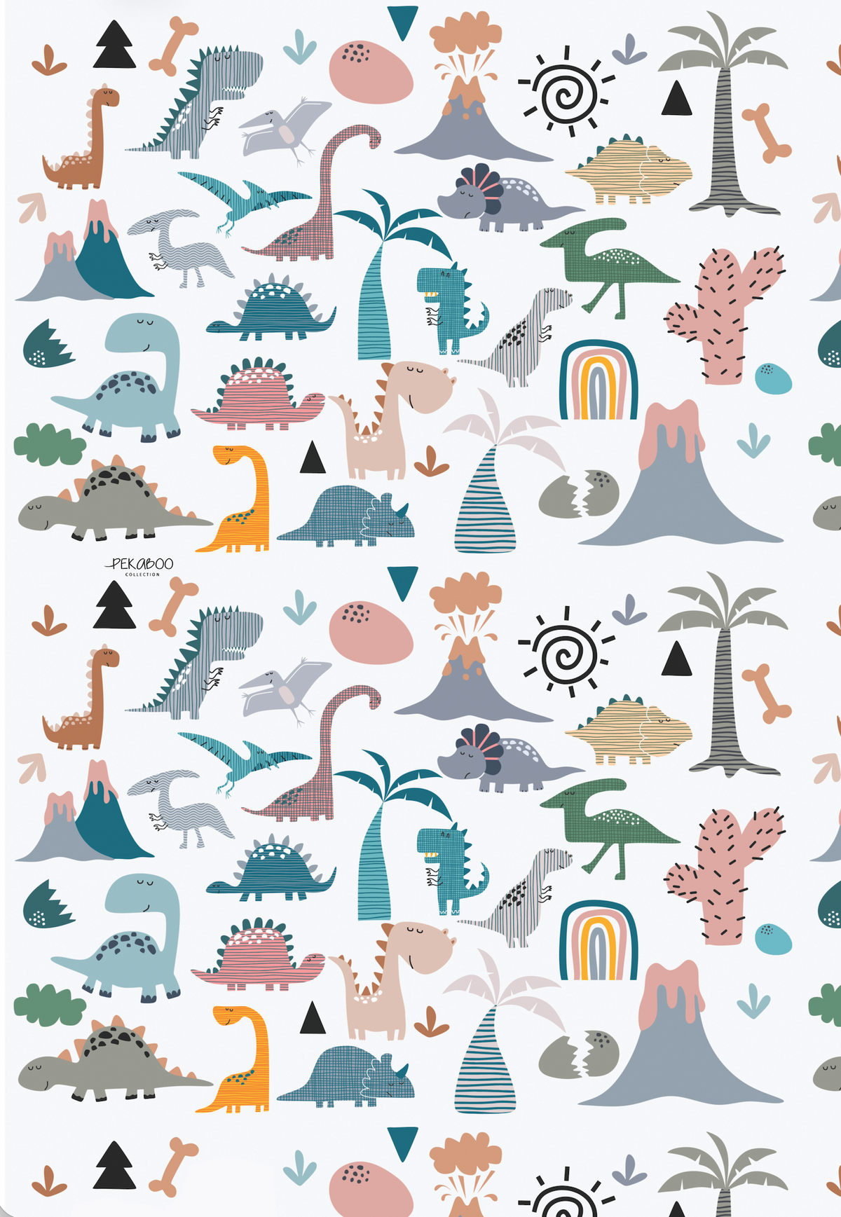 Couverture magiks - Dinos volcans palmiers