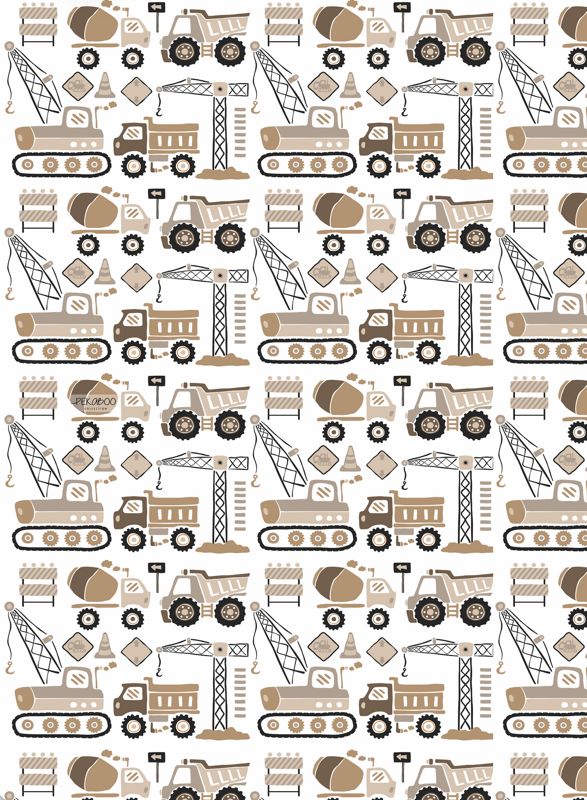 Couverture magiks - Camions de construction beiges