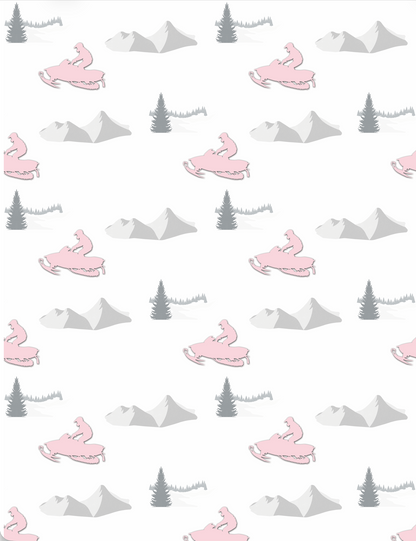 Couverture magiks - Motoneiges roses