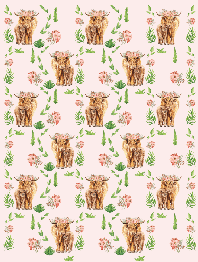 Couverture magiks - Vaches highland rose