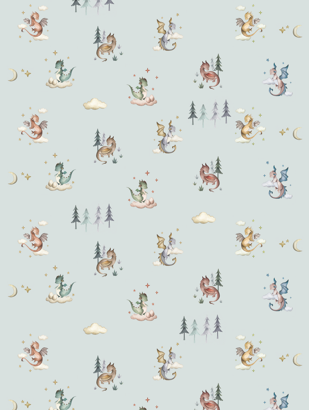 Couverture minky - Dragons sauge