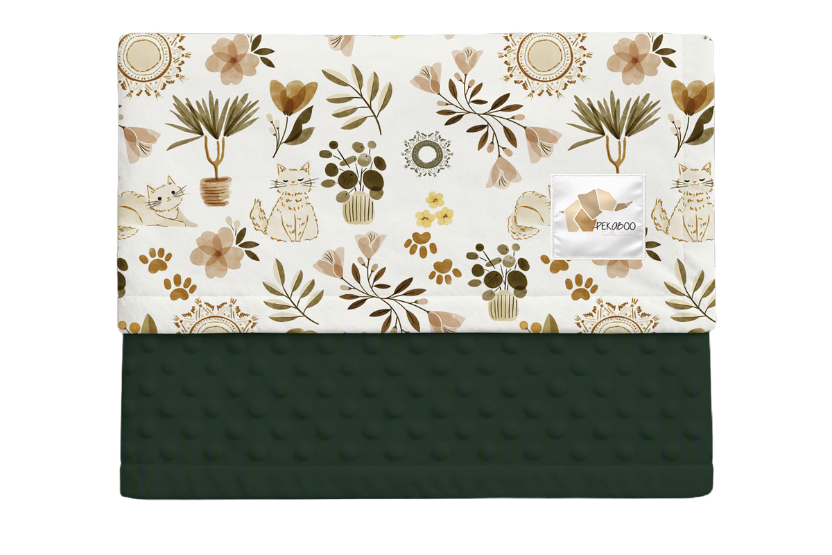 Couverture minky - Chats bohos