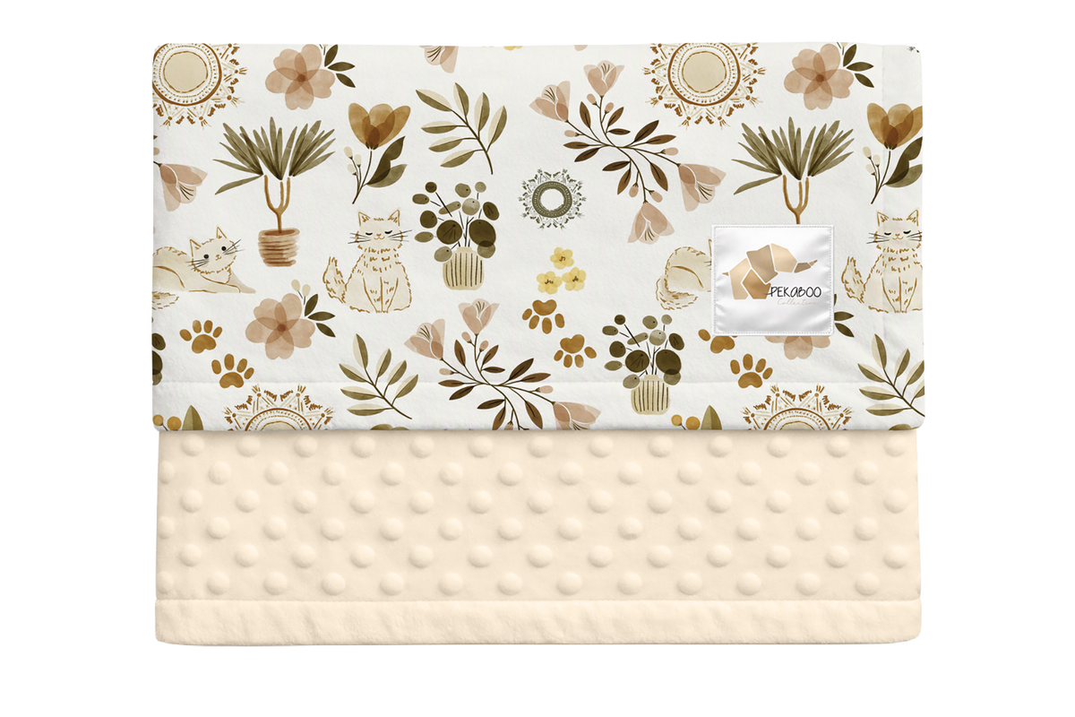 Couverture minky - Chats bohos