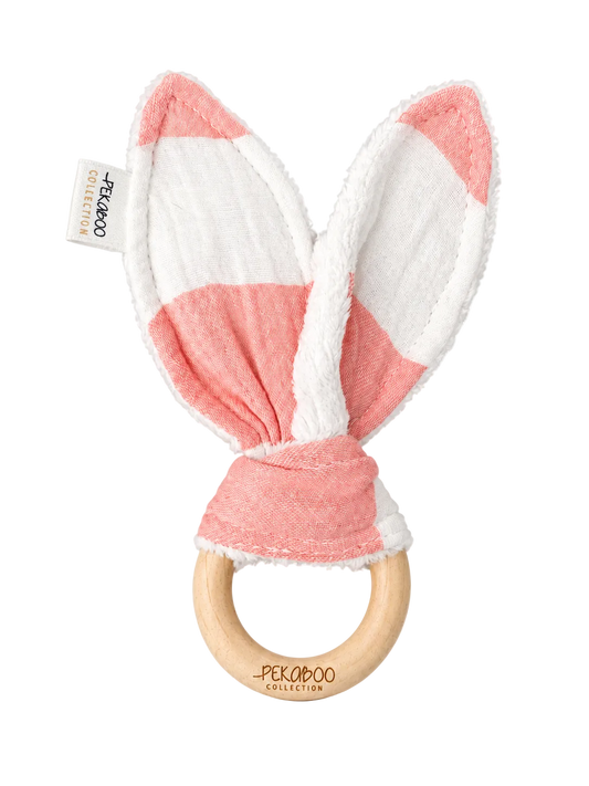 Oreilles de lapins craquantes - Rayé rose et blanc