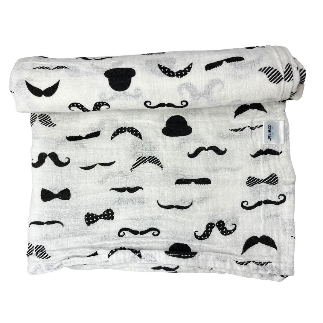 Couverture mousseline de coton - Moustaches