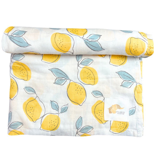 Couverture mousseline de bambou - Citrons