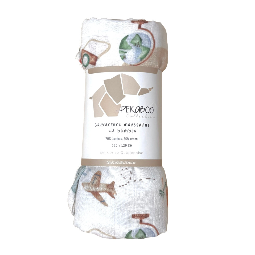 Couverture mousseline de bambou - Travel & sail boat