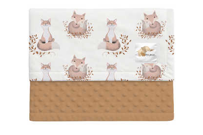 Couverture minky - Doux renards