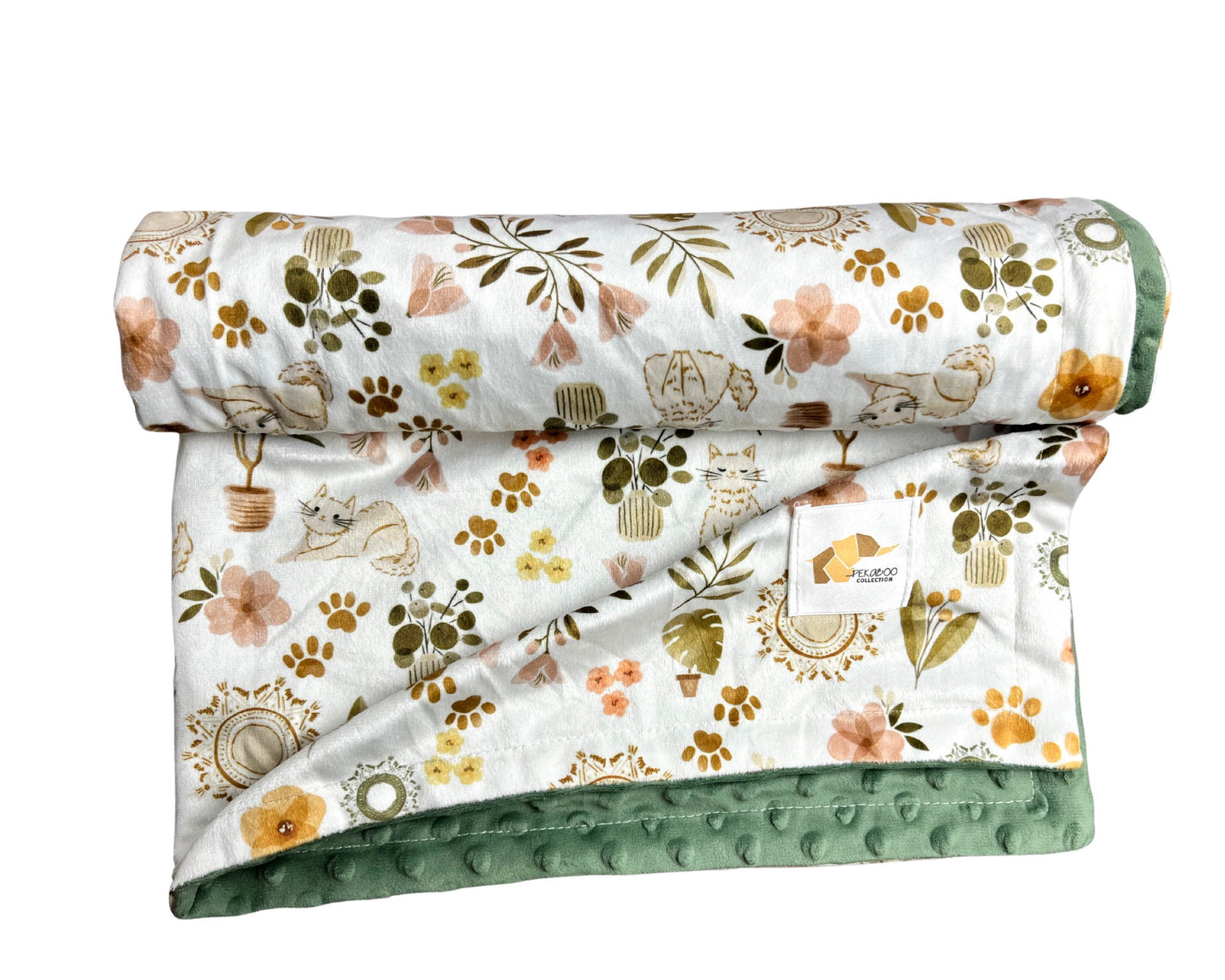 Couverture minky - Chats boho