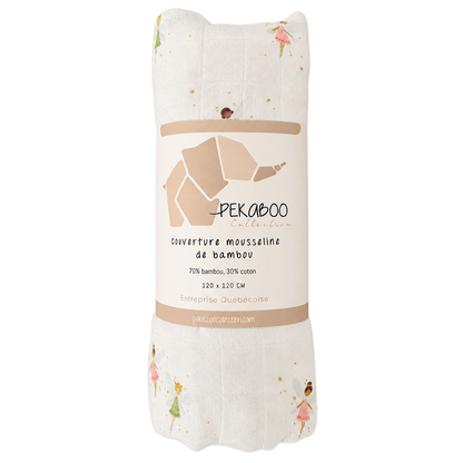 Couverture mousseline de bambou - Petites fées