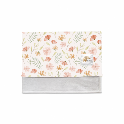 Couverture magiks - Fleuri pastel rose et rust
