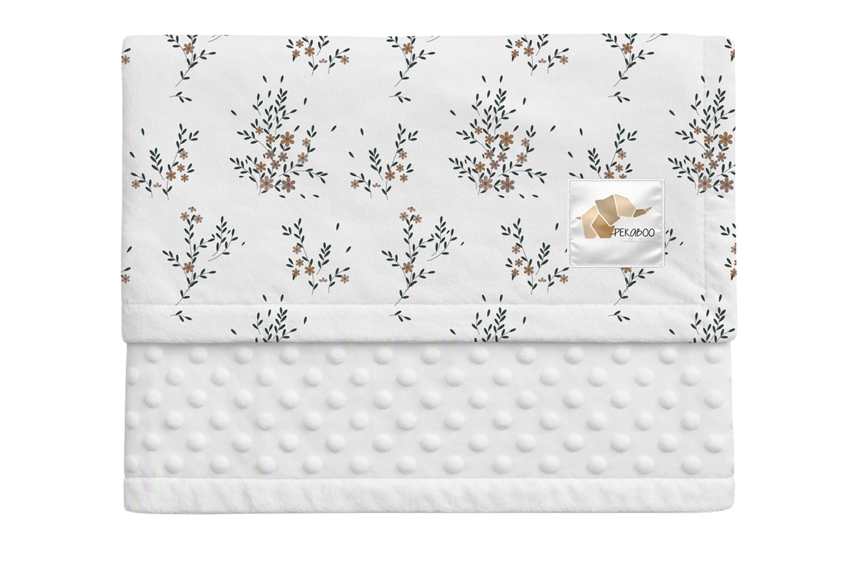 Couverture minky - Fleurs de Lucie