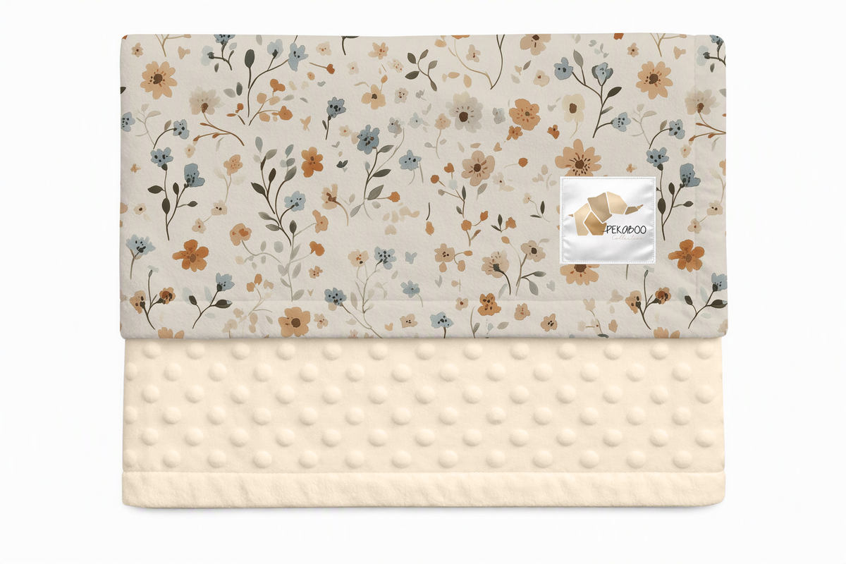 Couverture minky - Fleurs des champs
