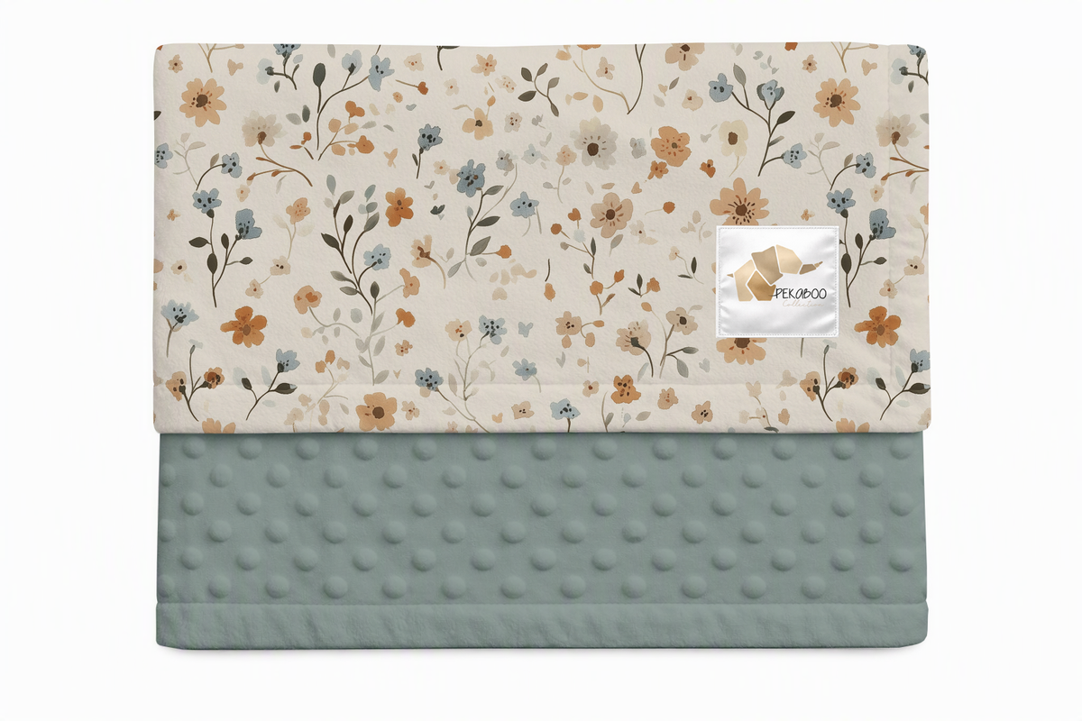 Couverture minky - Fleurs des champs