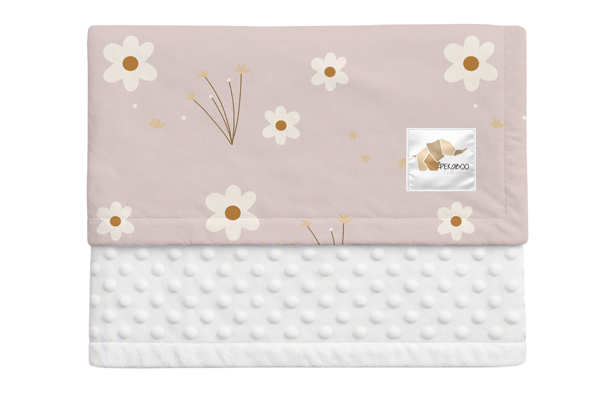 Couverture minky - Floral rose