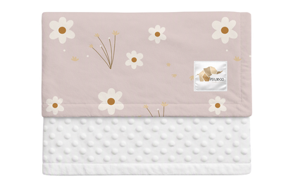 Couverture minky - Floral rose