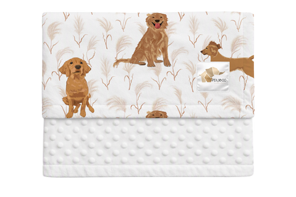 Couverture minky - Golden et feuillus