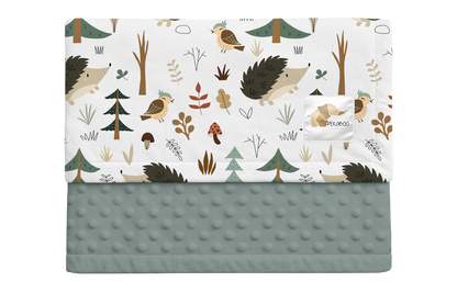 Couverture minky - Hérissons verts