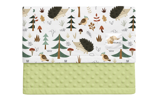 Couverture minky - Hérissons verts