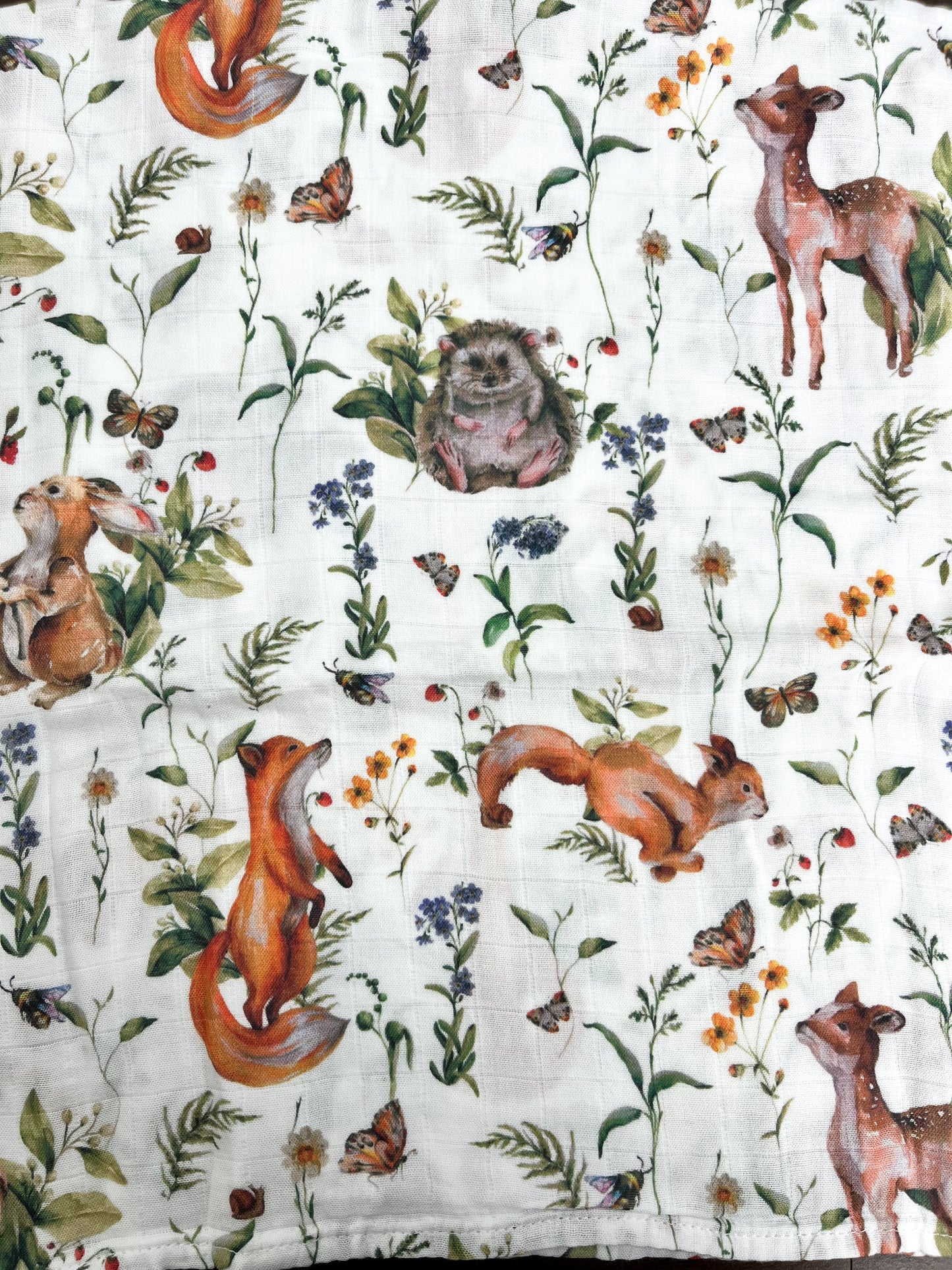 Couverture mousseline de bambou - Petit monde des bois