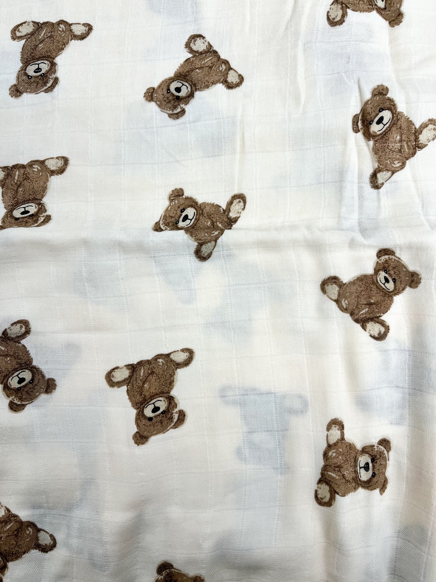 Couverture mousseline de bambou - Ourson brun