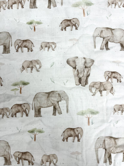 Couverture mousseline de bambou - Ma Tribu Éléphant
