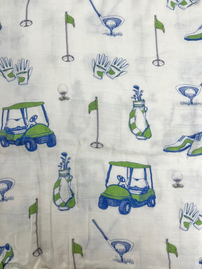 Couverture mousseline de bambou - Kart de golf
