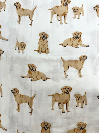 Couverture mousseline de bambou - Chien labrador