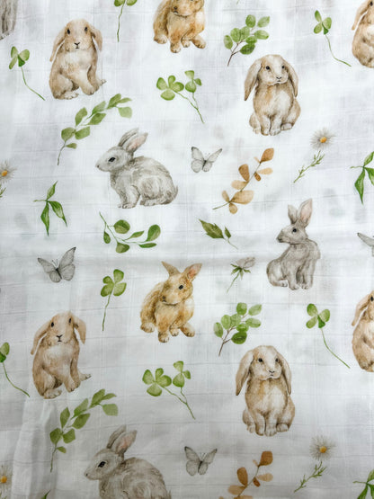 Couverture mousseline de bambou - Doux lapins2