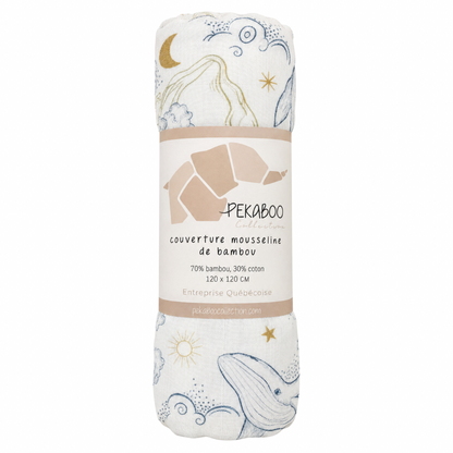 Couverture mousseline de bambou - Rêves marins