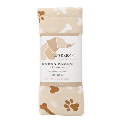 Couverture mousseline de bambou - Pattes & os
