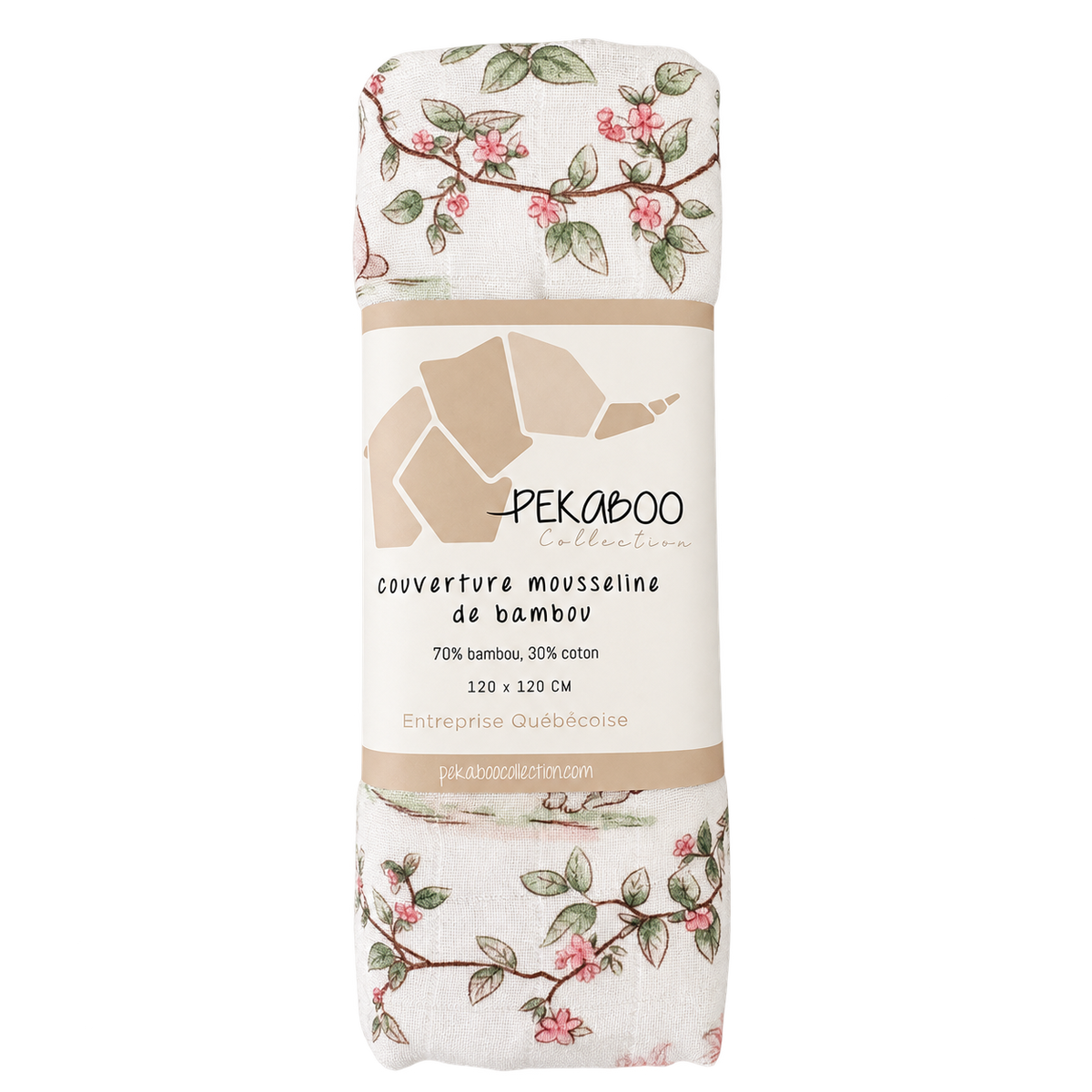 Couverture mousseline de bambou - Jardin vintage