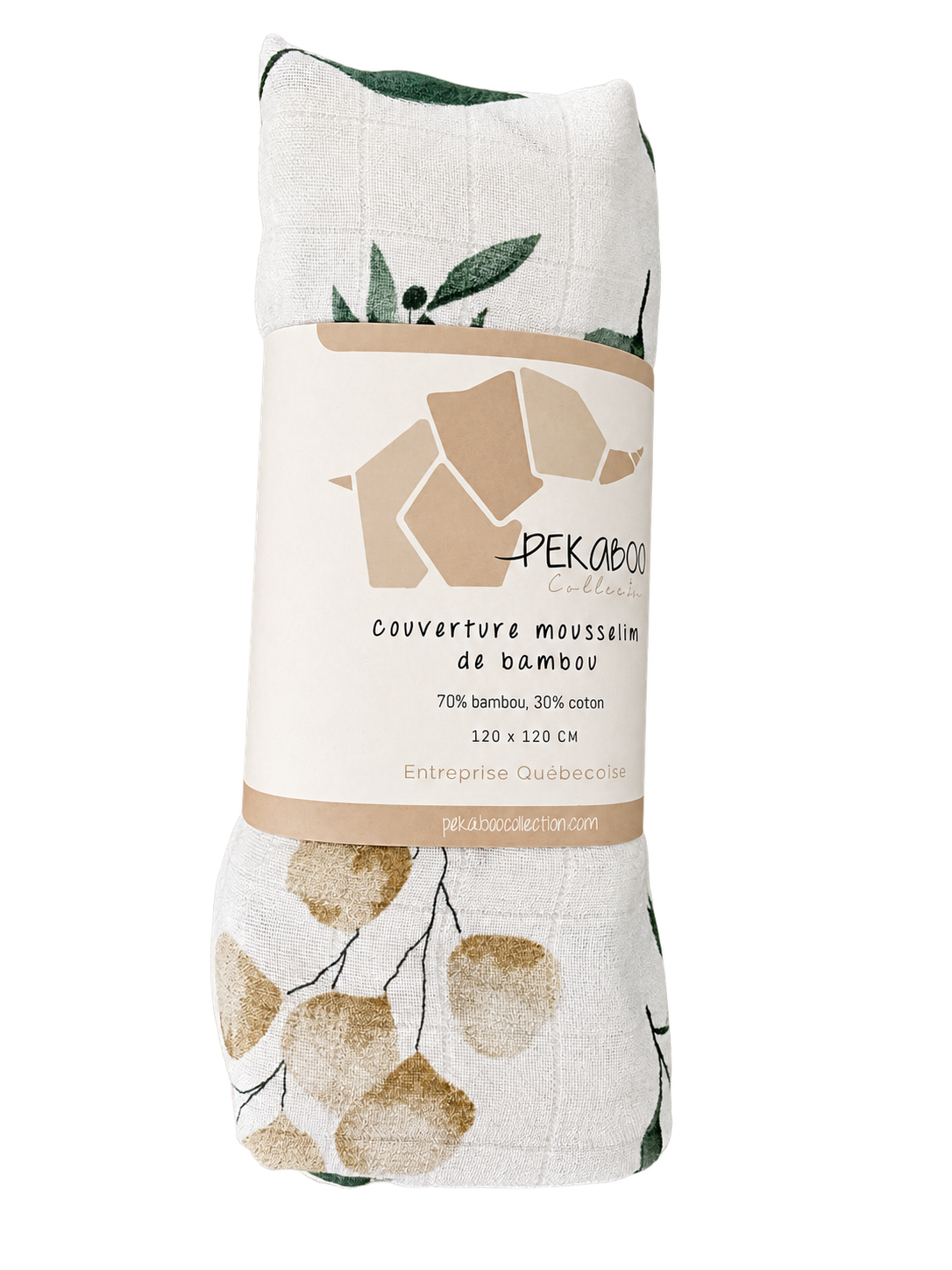 Couverture mousseline de bambou - Eucalyptus