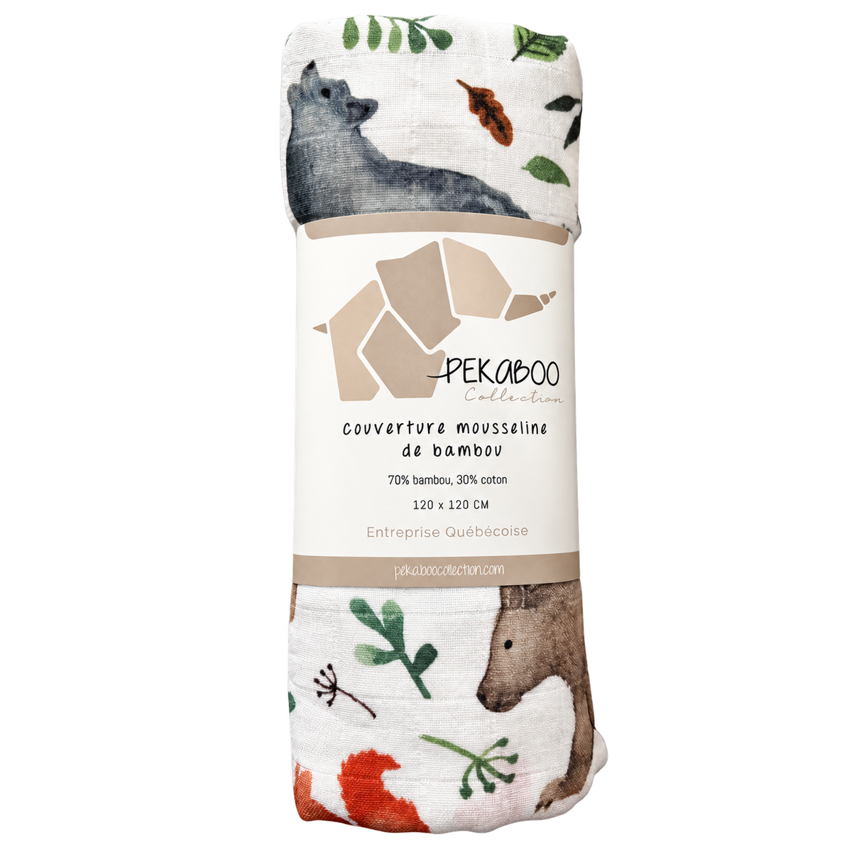 Couverture mousseline de bambou - Animaux de la nature