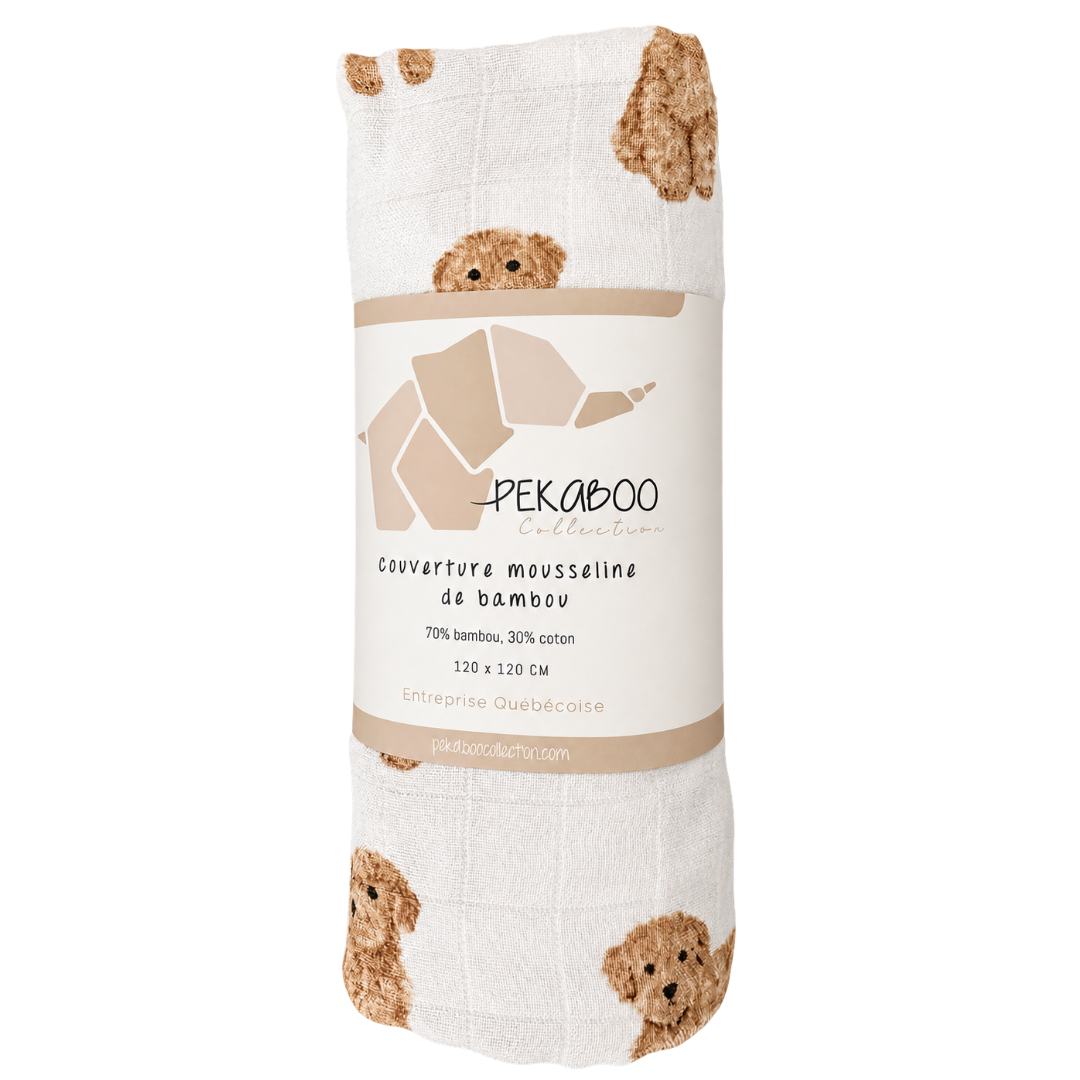 Couverture mousseline de bambou - Golden doodle
