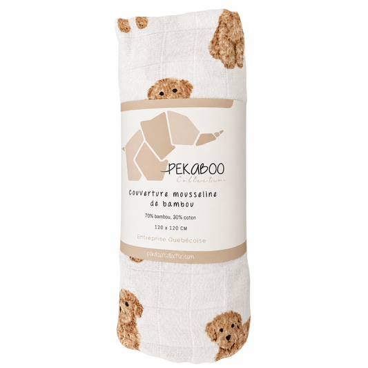 Couverture mousseline de bambou - Golden doodle