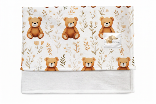 Couverture magiks - Oursons et feuillages aquarelle