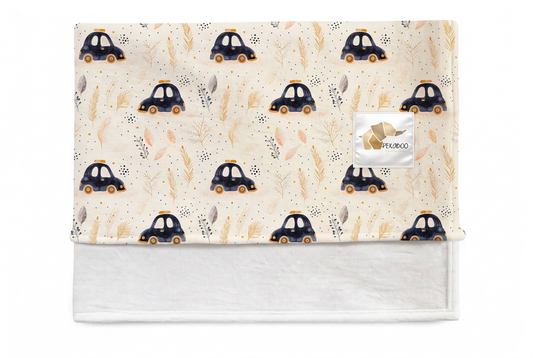 Couverture magiks - Voitures vintage noires et feuillages dorés