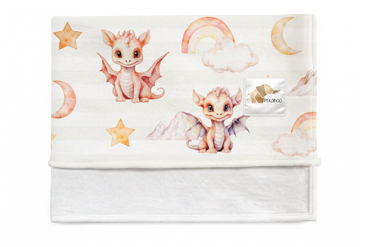 Couverture magiks - Dragons roses bold stripes