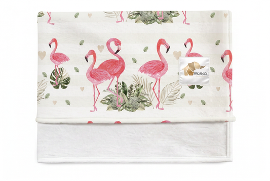 Couverture magiks - Petits flamants rêveurs bold stripes