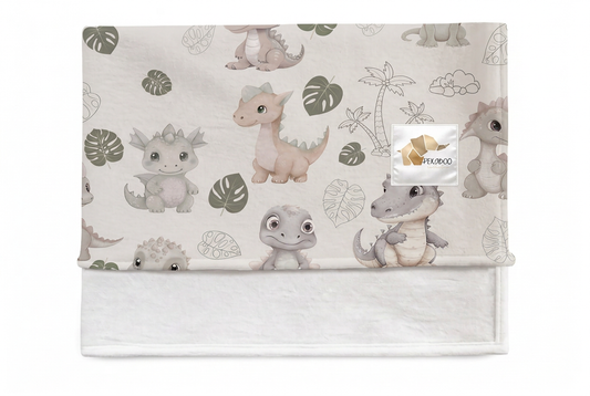 Couverture magiks - Dinos palmiers vert safari