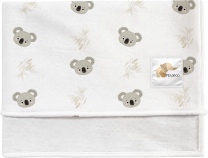 Couverture magiks - Koalas et feuillus beiges