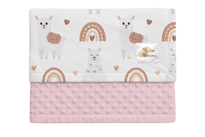 Couverture minky - Lamas beiges